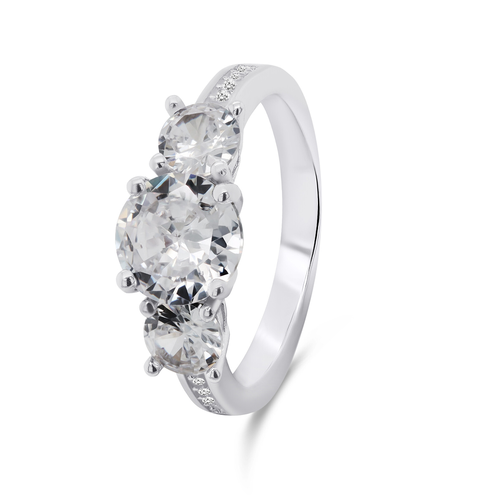 Brilio Silver Výrazný strieborný prsteň so zirkónmi RI043W 60 mm