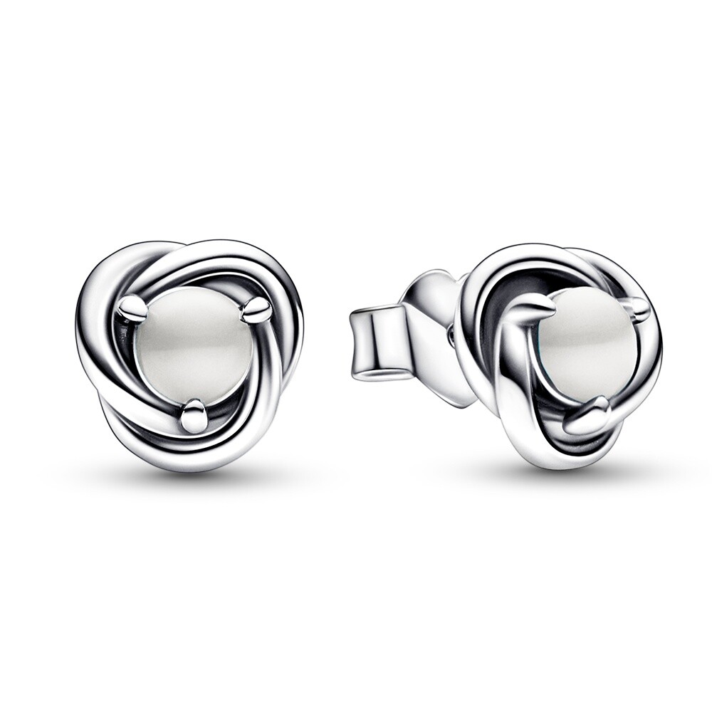 Pandora Pôvabné strieborné náušnice s umelou perlou 292335C03