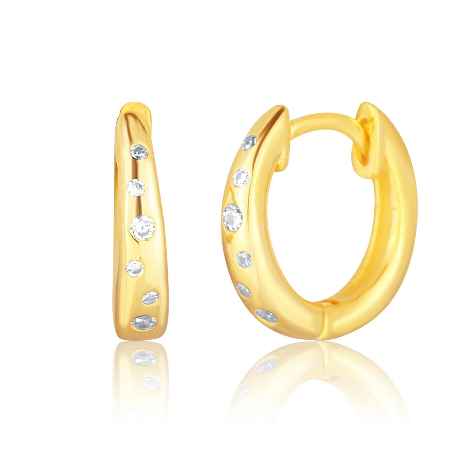 JVD Slušivé pozlátené kruhy so zirkónmi SVLE3022XF6GO00