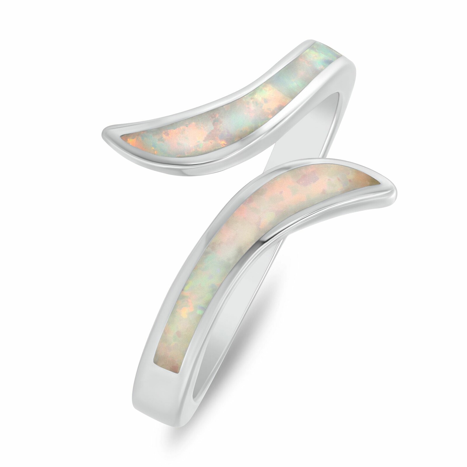 Brilio Silver Strieborný otvorený prsteň so syntetickým opálom RI155W 60 mm