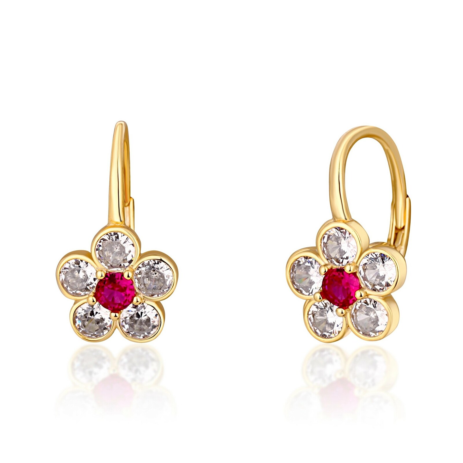 JVD Roztomilé pozlátené náušnice Kvietky SVLE1505XH2GR00