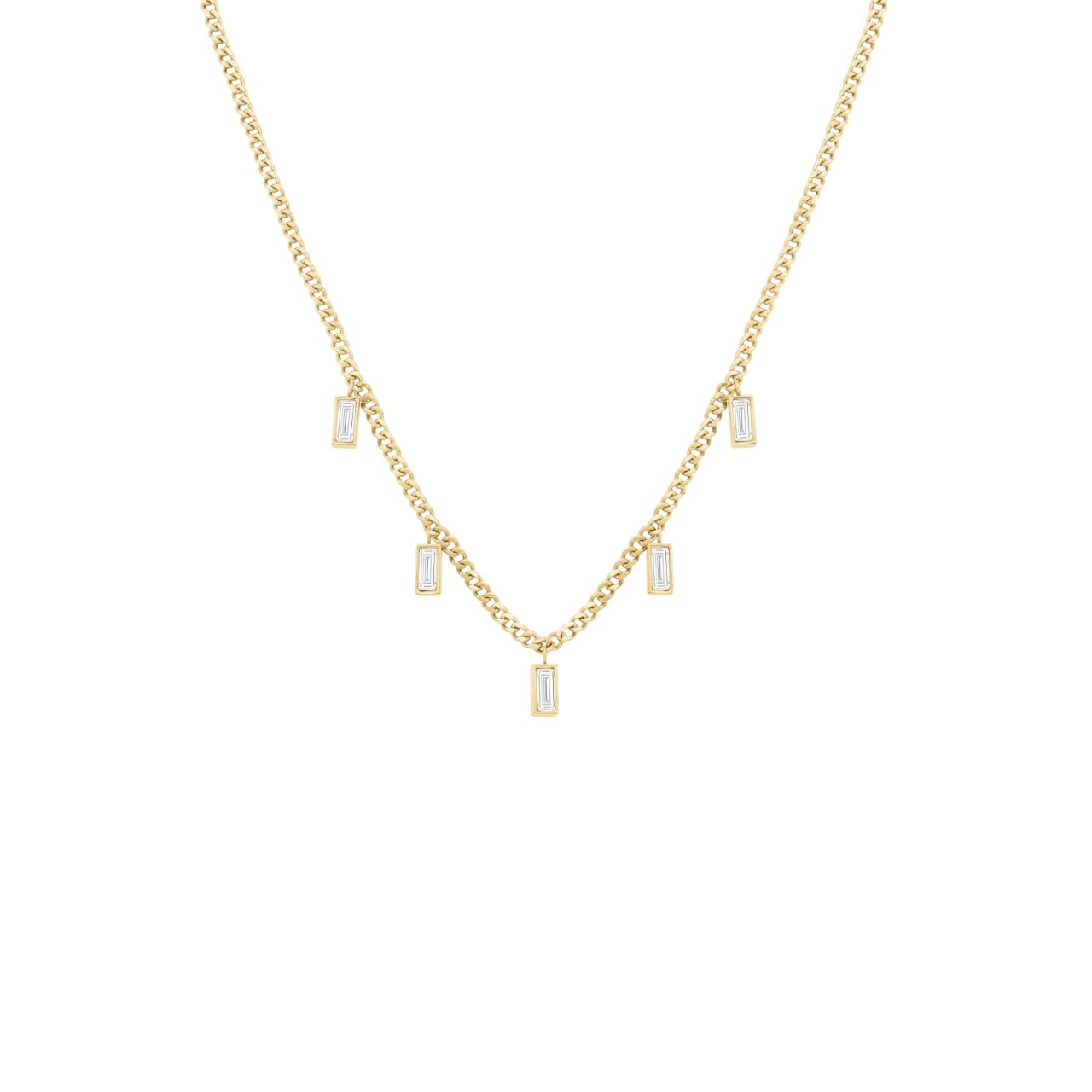Rosefield Pozlátený dámsky náhrdelník s kryštálmi Obdĺžniky JNCDG-J1176