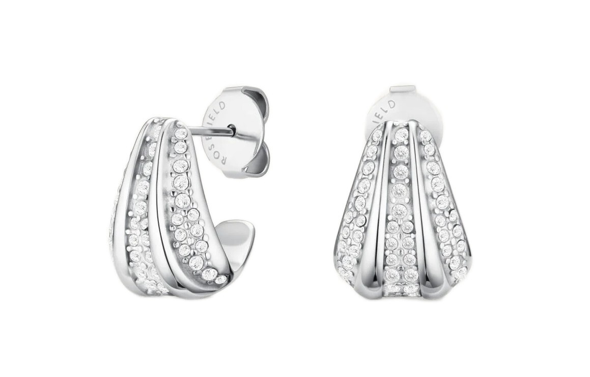 Rosefield Nadčasové oceľové náušnice s kryštálmi Pavé JEPSS-J1229