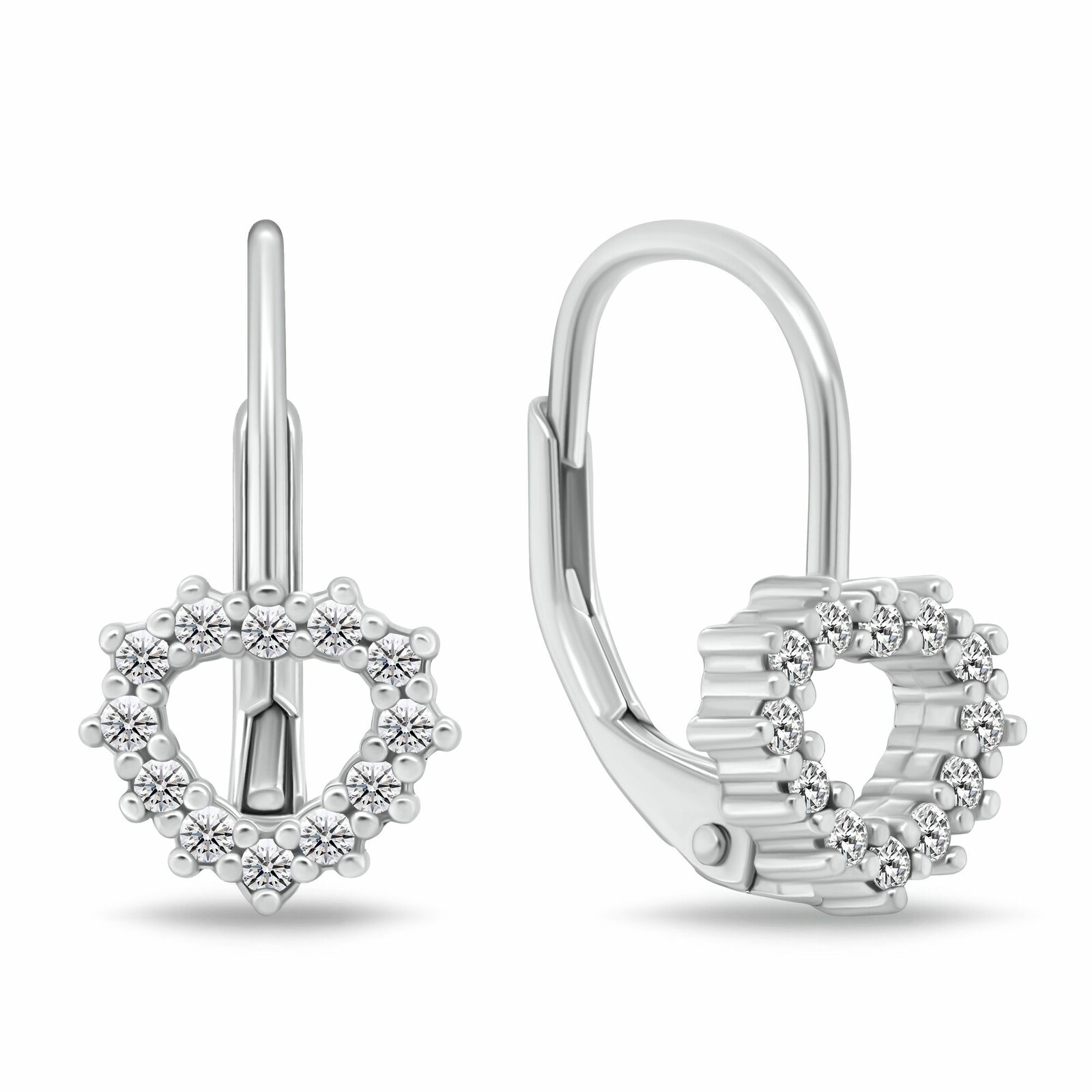 Brilio Silver Dievčenské strieborné náušnice Srdiečko s kubickými zirkónmi EA1235W