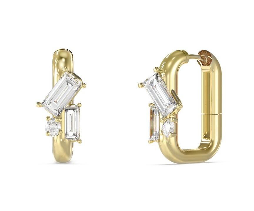 Guess Trblietavé oválne náušnice z ocele Chandelier JUBE05361JWYGT/U