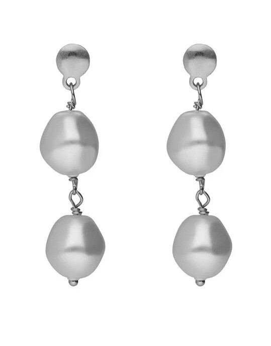 Victoria Cruz Strieborné visiace náušnice so syntetickými perlami Sera A5560-00HT