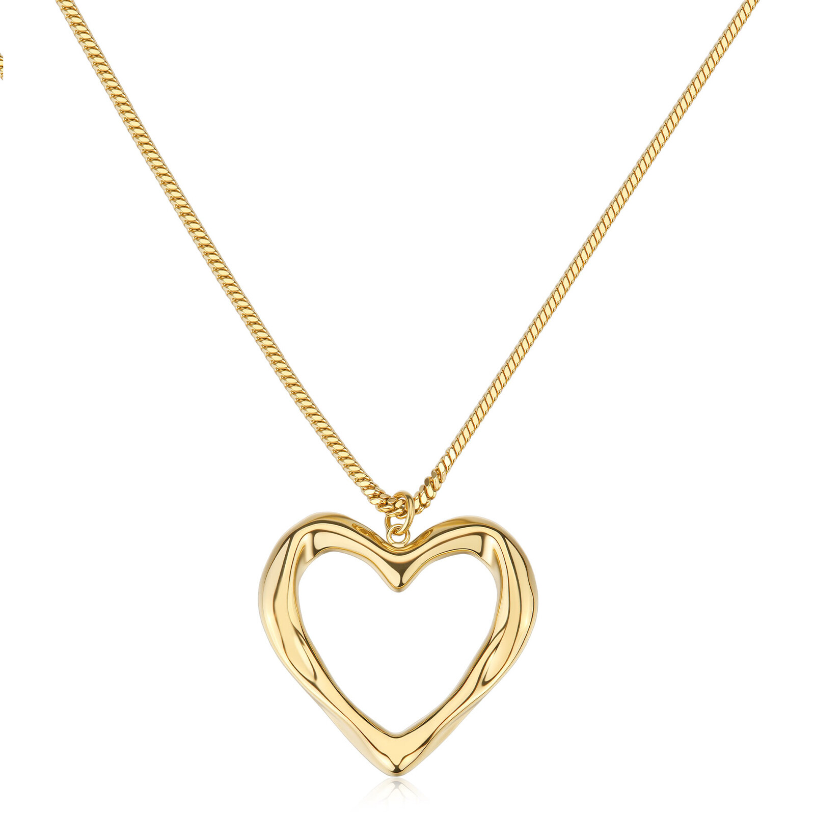 S'Agapõ Romantický pozlátený náhrdelník so srdiečkom Emotion SMO02