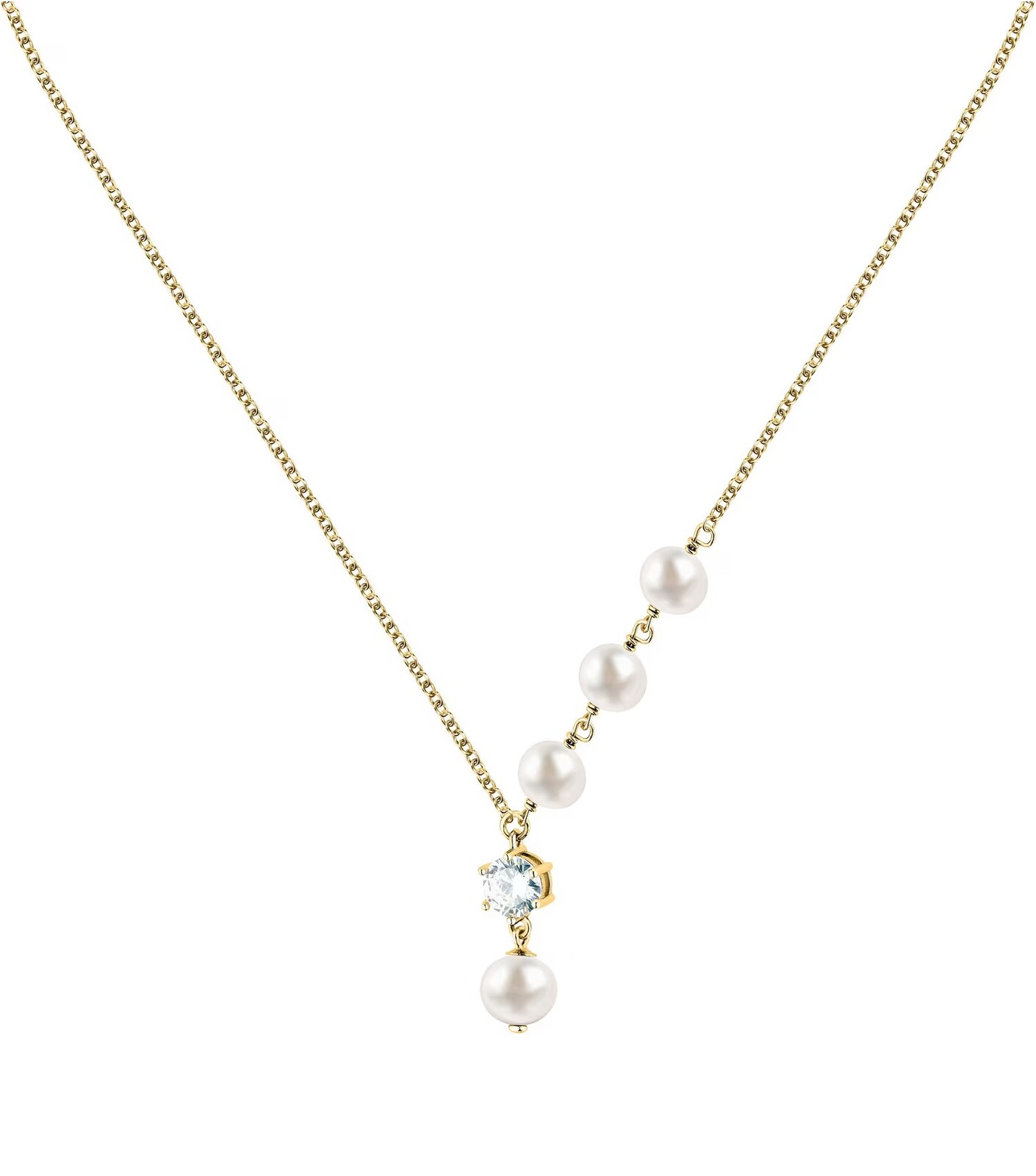 Morellato Elegantný náhrdelník s pravými perlami a zirkónom Perla SXU56