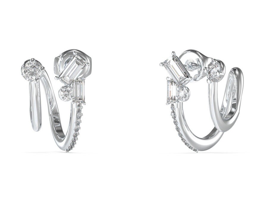 Guess Originálne náušnice s kryštálmi a zirkónmi Chandelier JUBE05360JWRHT/U