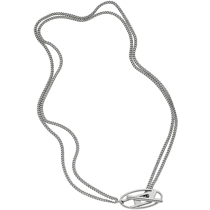 Diesel Dvojitý oceľový náhrdelník s logom DX1534040