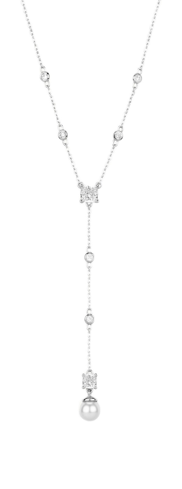 Brosway Úchvatný strieborný náhrdelník so zirkónmi a perlami Infinite White Fancy FIW170