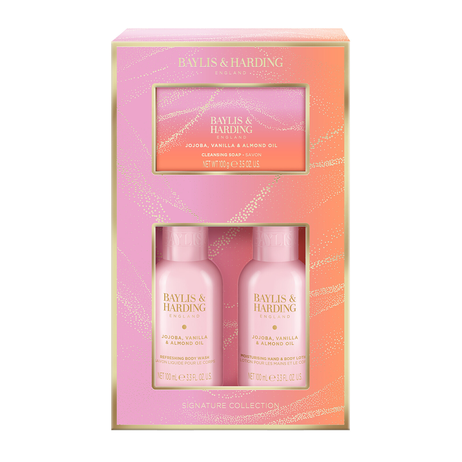 Baylis & Harding Darčeková sada telovej starostlivosti Jojoba, Vanilka & Mandľový olej 3 ks