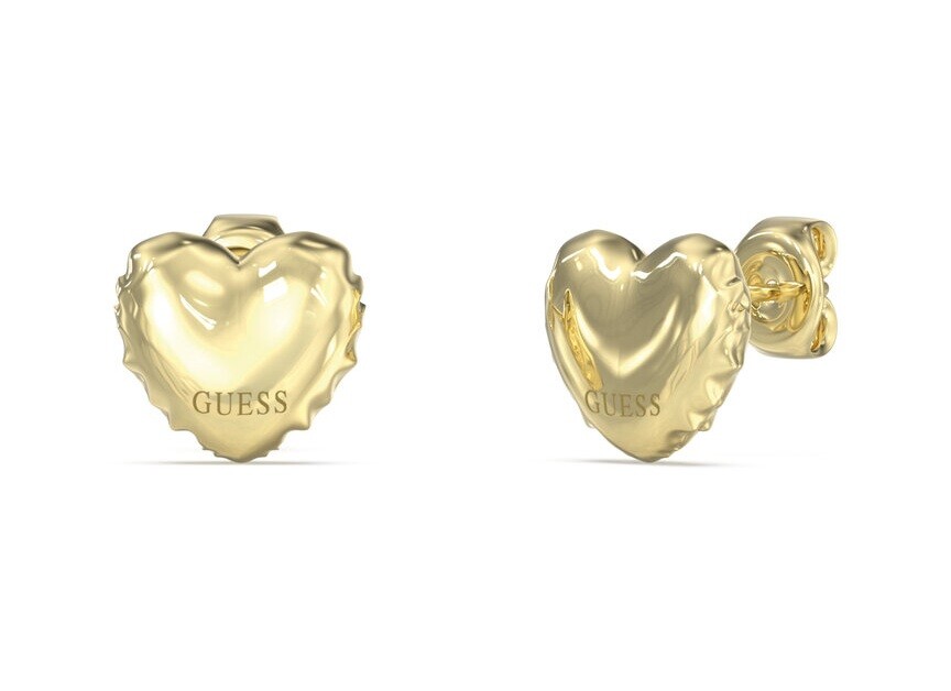 Guess Romantické pozlátené náušnice Srdiečka Iconique JUBE05543JWYGT/U