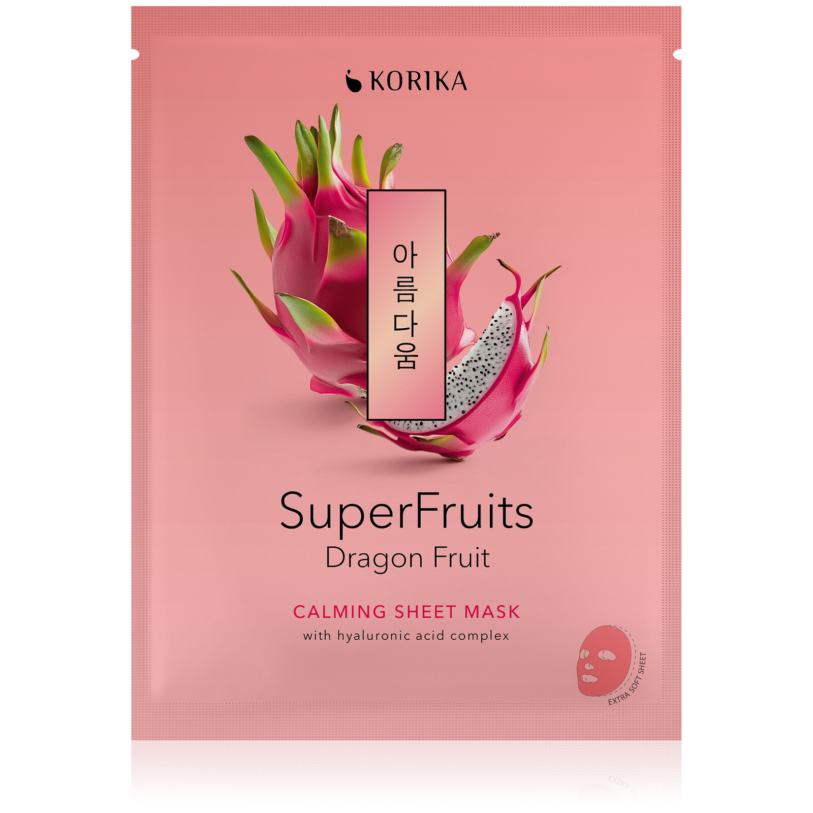 KORIKA Upokojujúca plátienková maska Superfruits Dračie ovocie (Calming Sheet Mask) 25 g