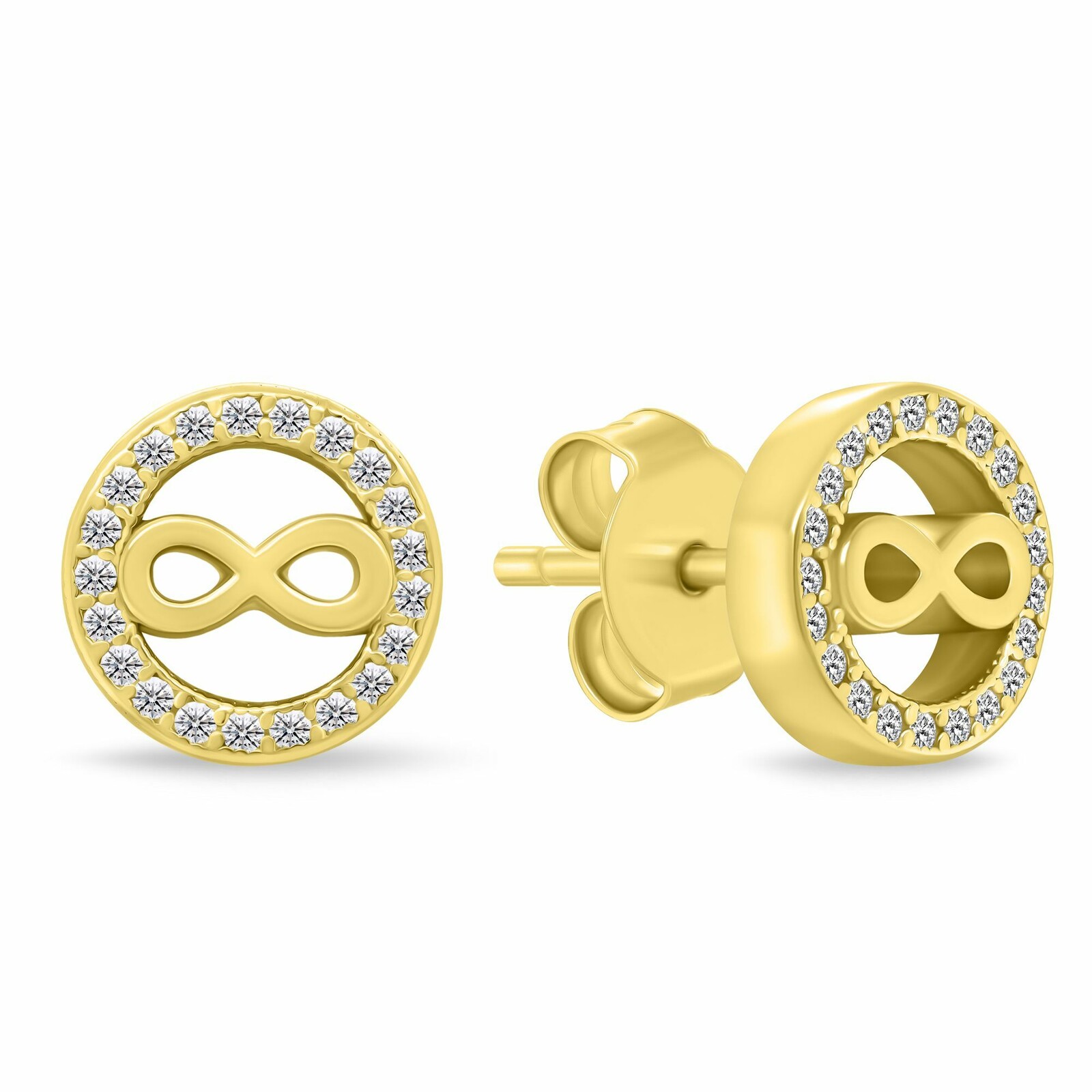 Brilio Silver Pozlátené kôstky Nekonečno so zirkónmi EA1241Y