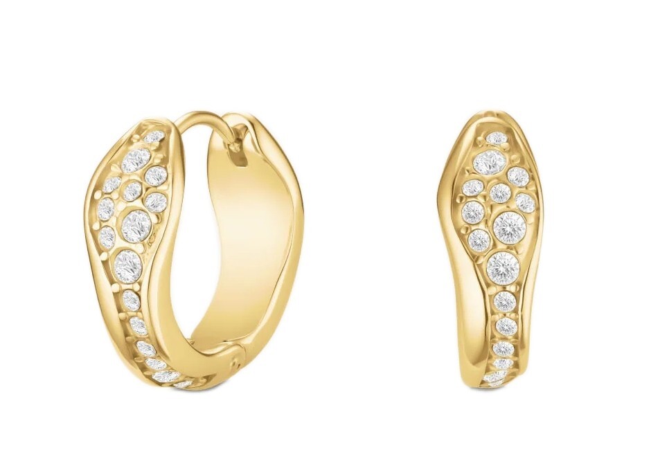 Rosefield Elegantné pozlátené kruhy s kryštálmi Pavé JEPFG-J1226