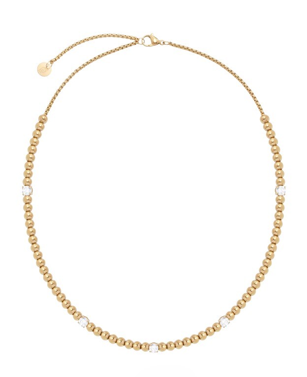 Liu Jo Pozlátený korálkový náhrdelník z ocele LJ2982