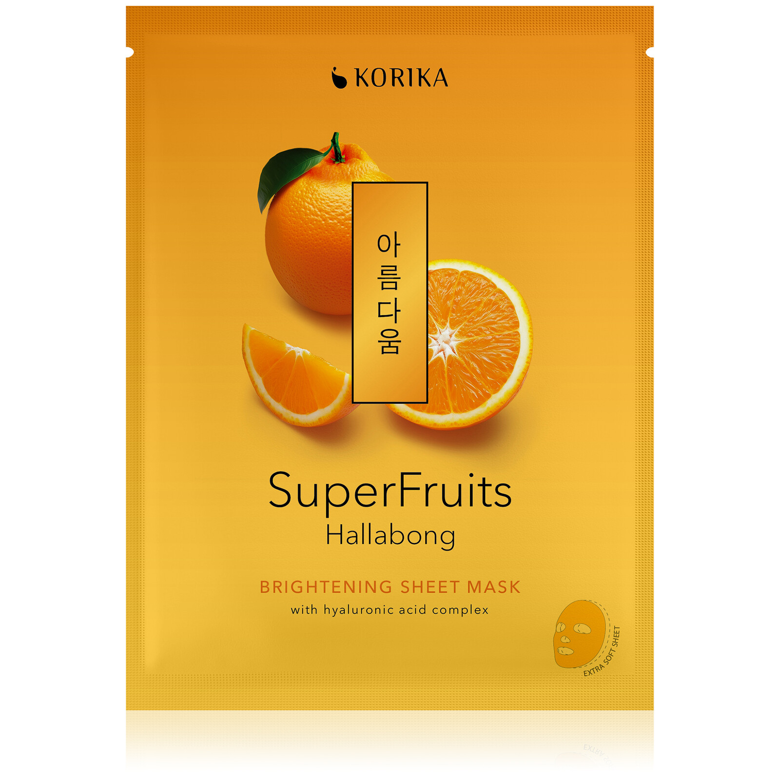 KORIKA Rozjasňujúca plátienková maska Superfruits Hallabong (Brightening Sheet Mask) 25 g