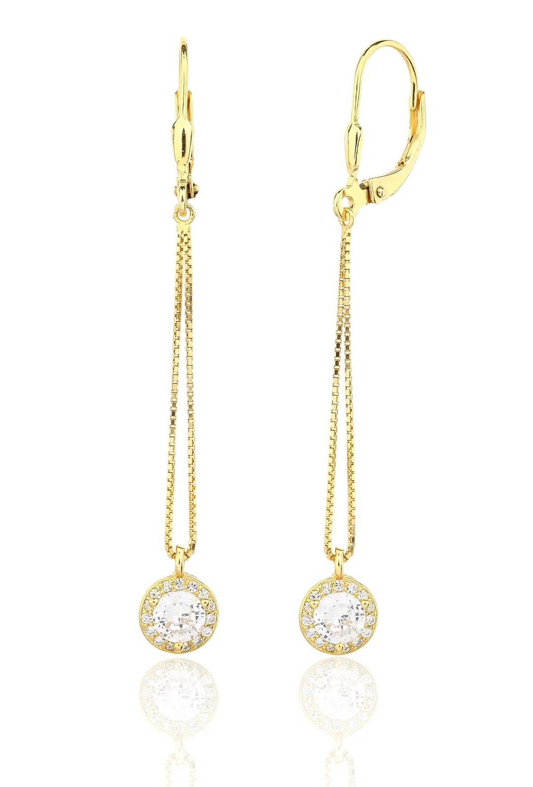 JVD Dlhé visiace náušnice so zirkónmi SVLE3413XJ6GO00