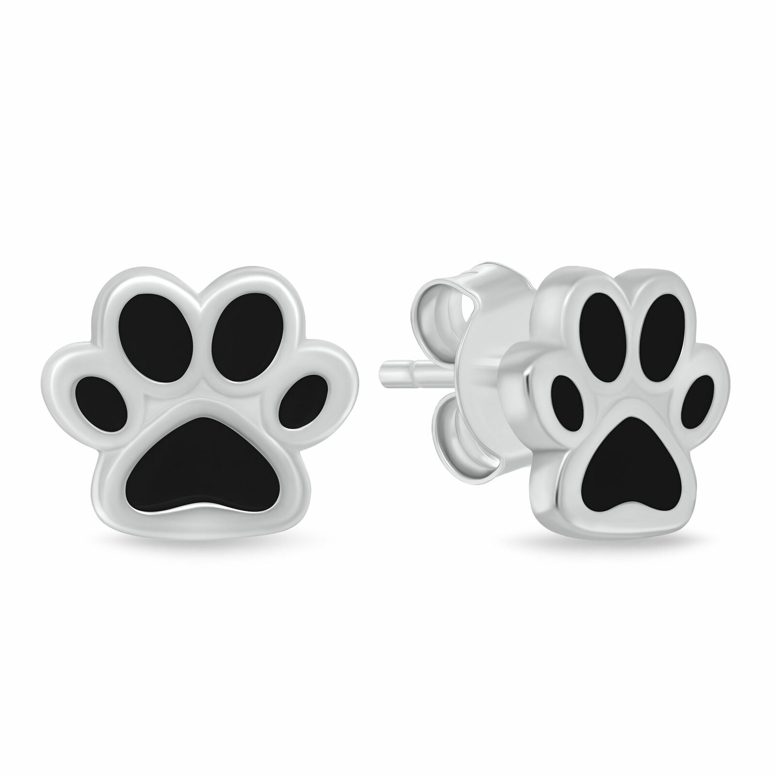 Brilio Silver Roztomilé strieborné náušnice Čierna labka EA1213WBC