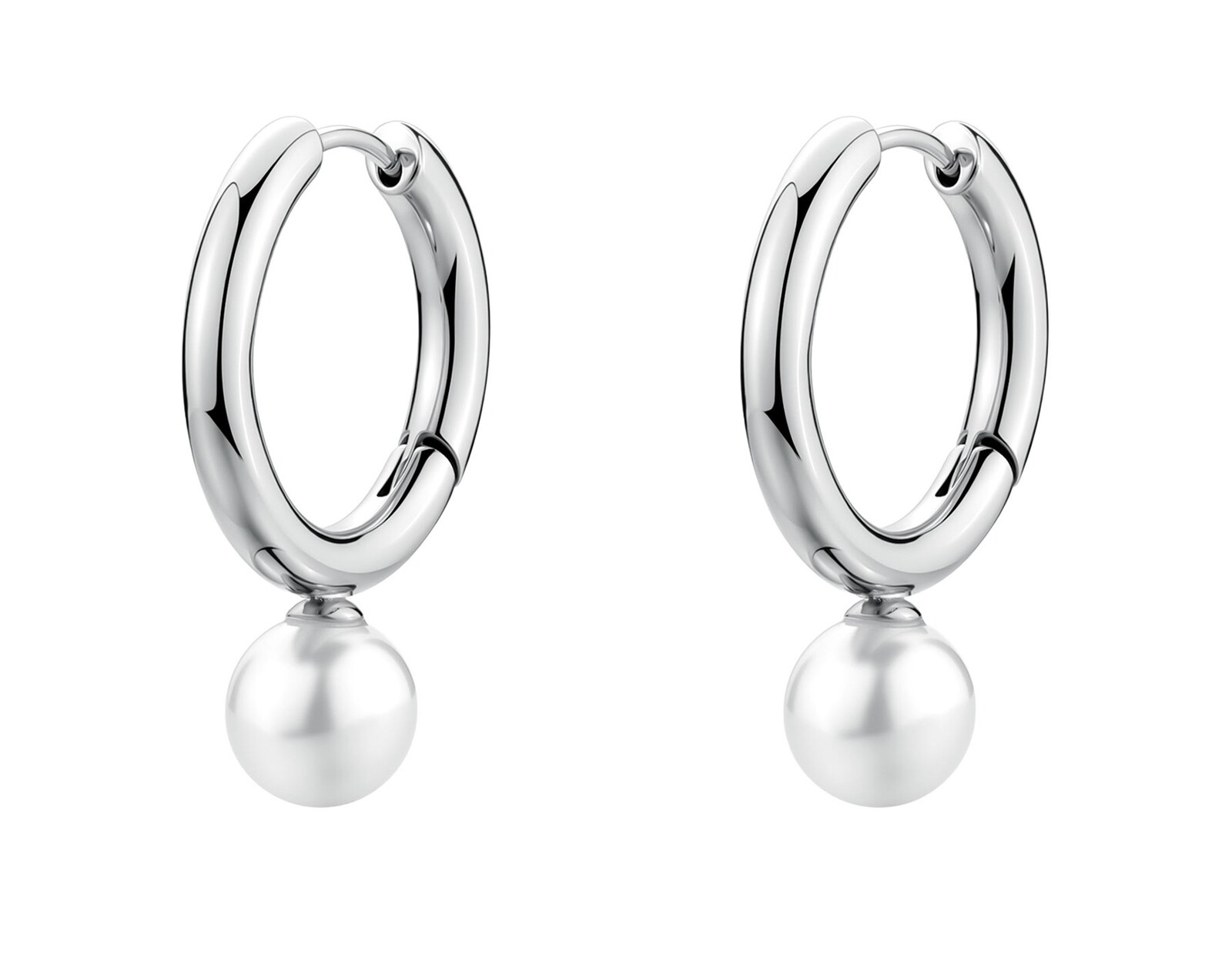 Brosway Pôvabné oceľové kruhy so syntetickou perlou Perfect BPC62