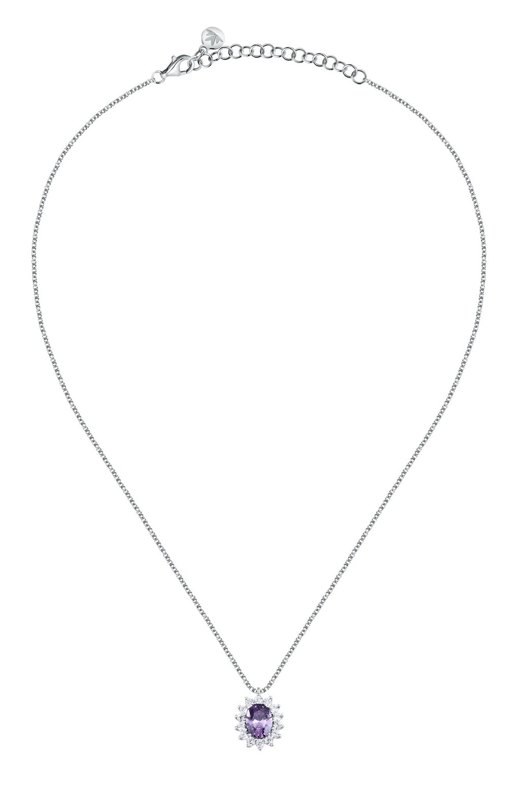 Morellato Elegantný strieborný náhrdelník s fialovým zirkónom Tesori SAIW282