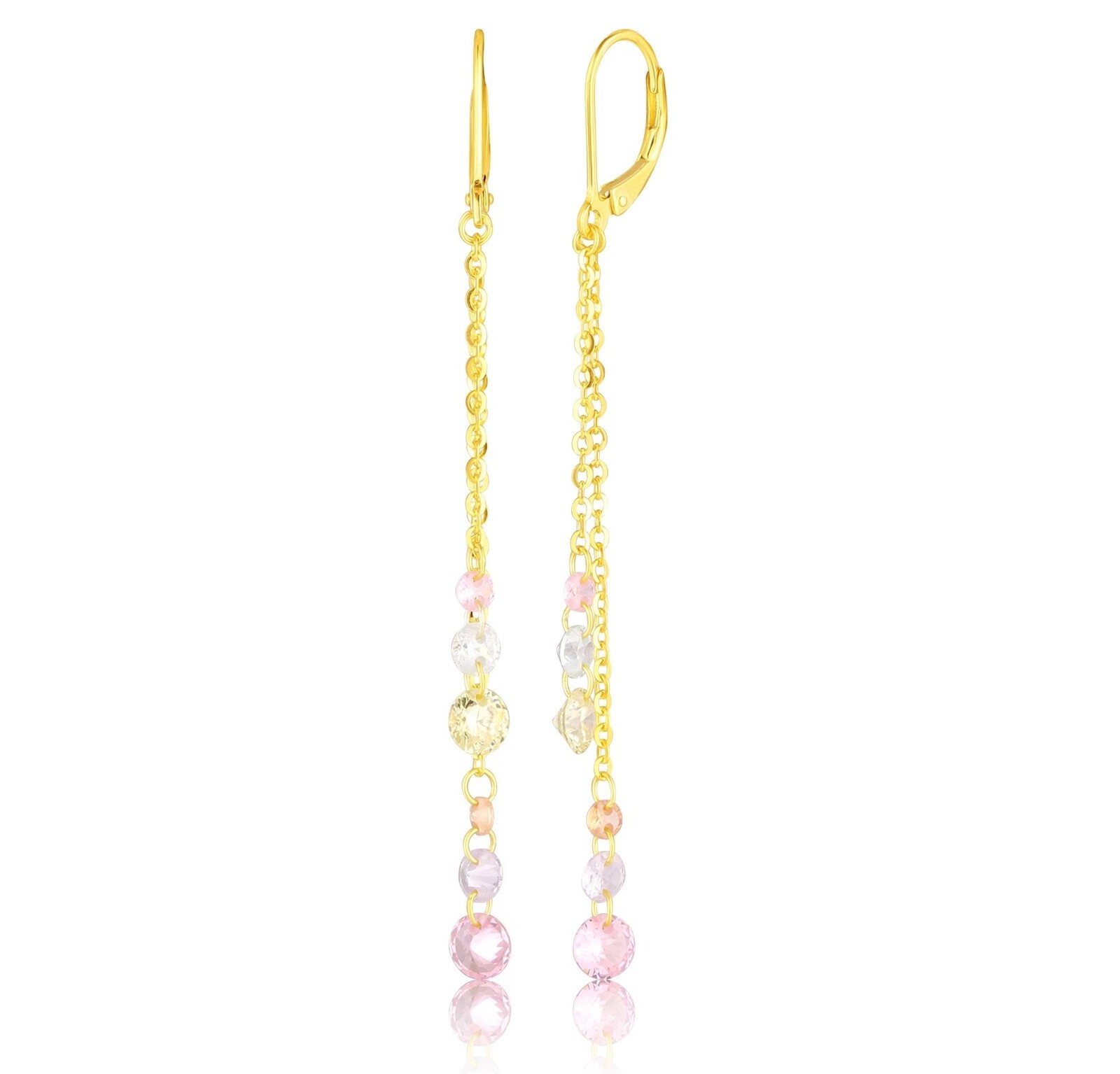 JVD Farebné pozlátené visiace náušnice so zirkónmi SVLE0945SD5GO00