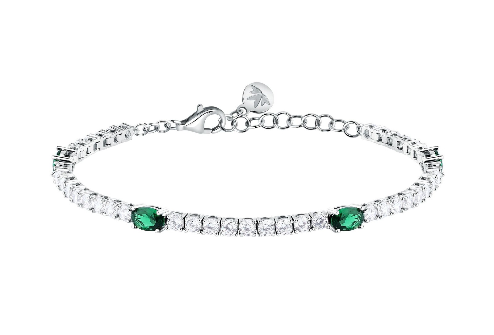 Morellato Blyštivý tenisový náramok so zelenými zirkónmi Tesori SAIW267