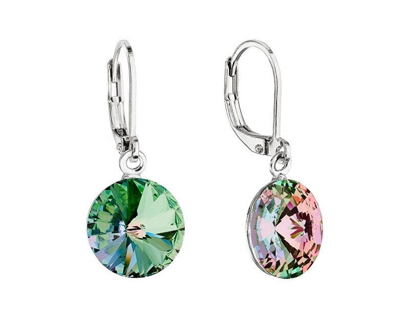 Evolution Group Oslnivé visiace náušnice s kryštálmi Swarovski 51078.3 vitrail