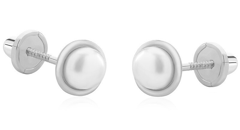 Brilio Pôvabné náušnice z bieleho zlata s pravou perlou 14/140.490/17P Esp white gold