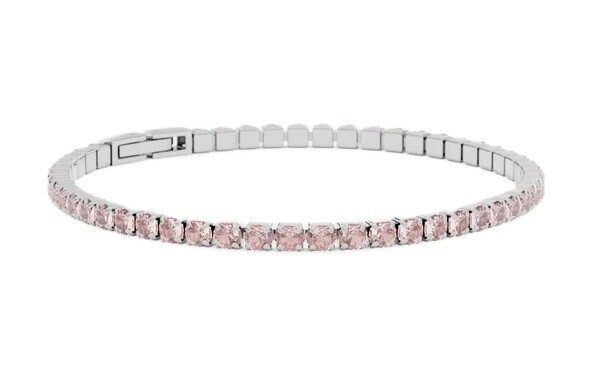 Furiosa Tenisový náramok s ružovými kryštálmi Swarovski SB-ROSALINETENNIS-S 16 cm