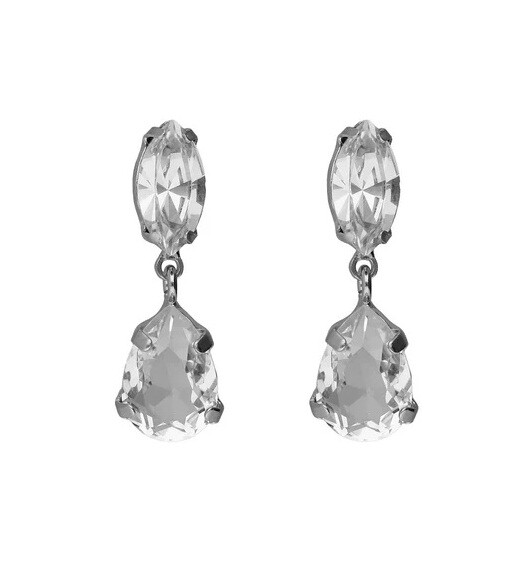Victoria Cruz Blyštivé visiace strieborné náušnice s kryštálmi Lieve A5536-07HT