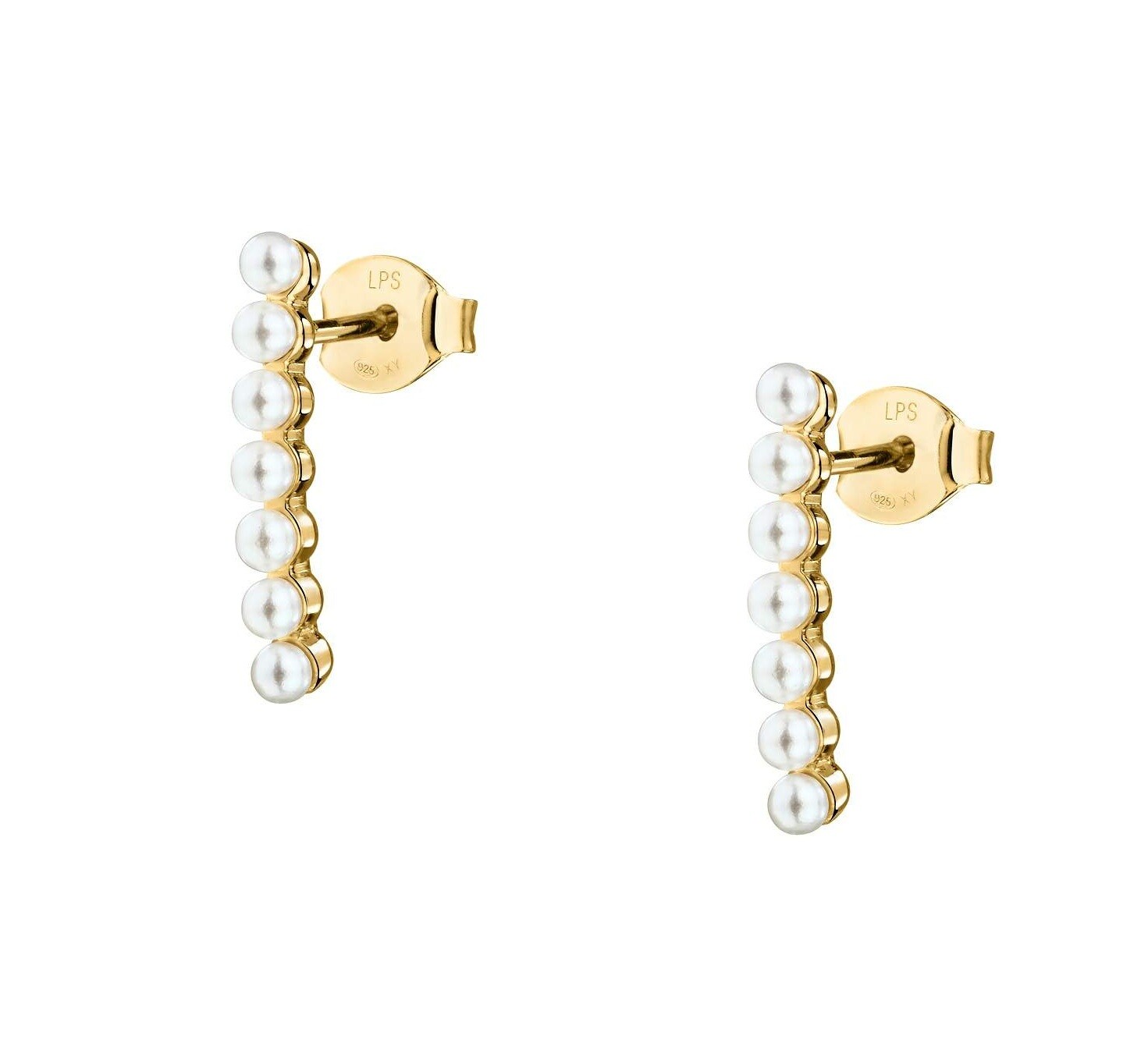 La Petite Story Pozlátené visiace náušnice s umelými perlami Silver LPS01AWV90