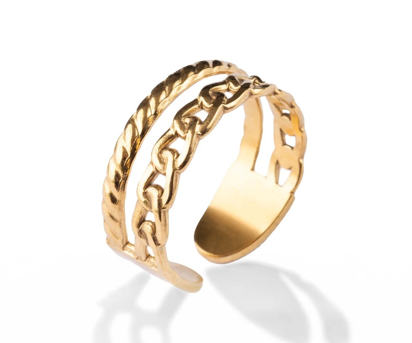 Marc Malone Rozdvojený pozlátený prsteň Isari MCR250277G