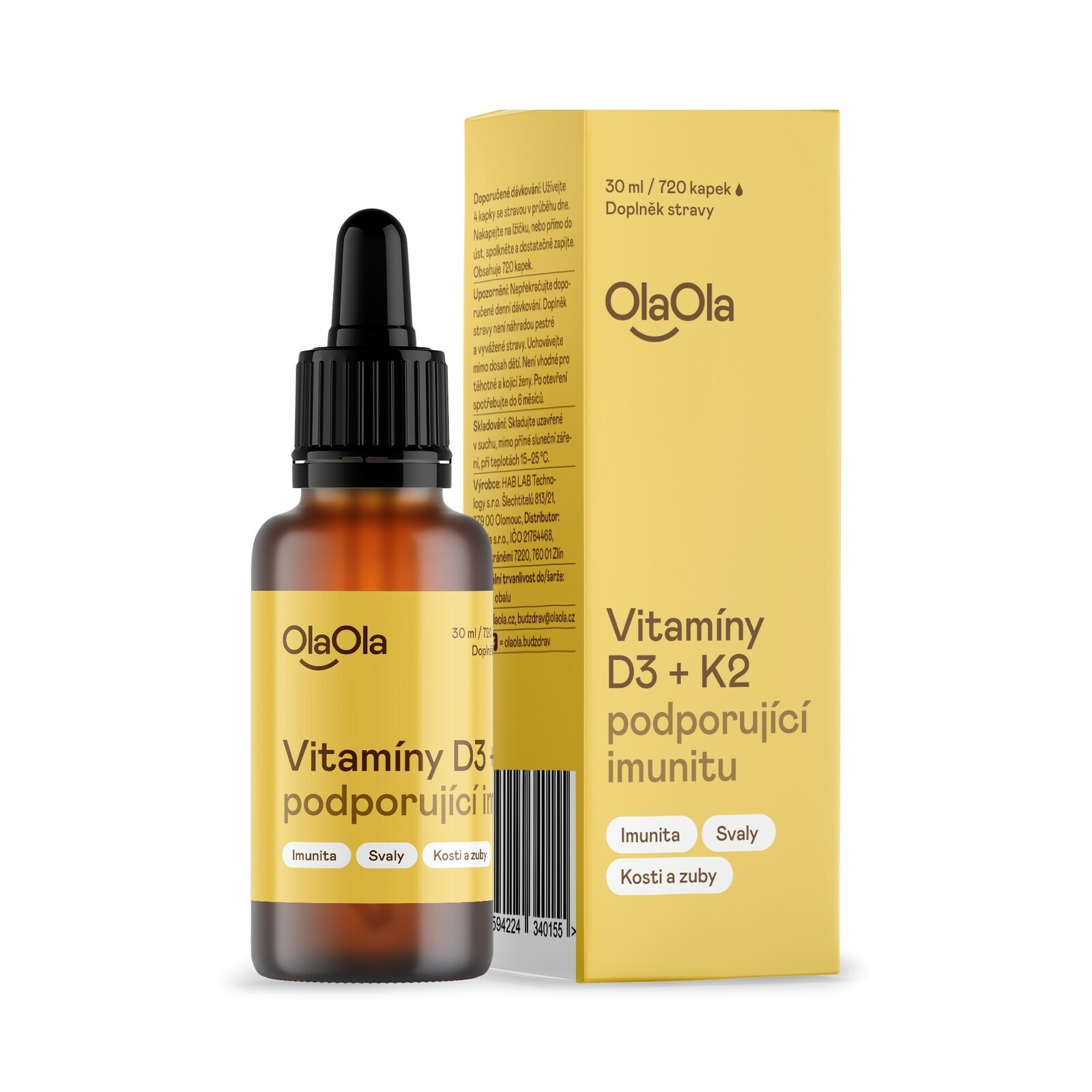 OlaOla Vitamíny D3 (1000 IU) a K2 podporujúce imunitu 30 ml