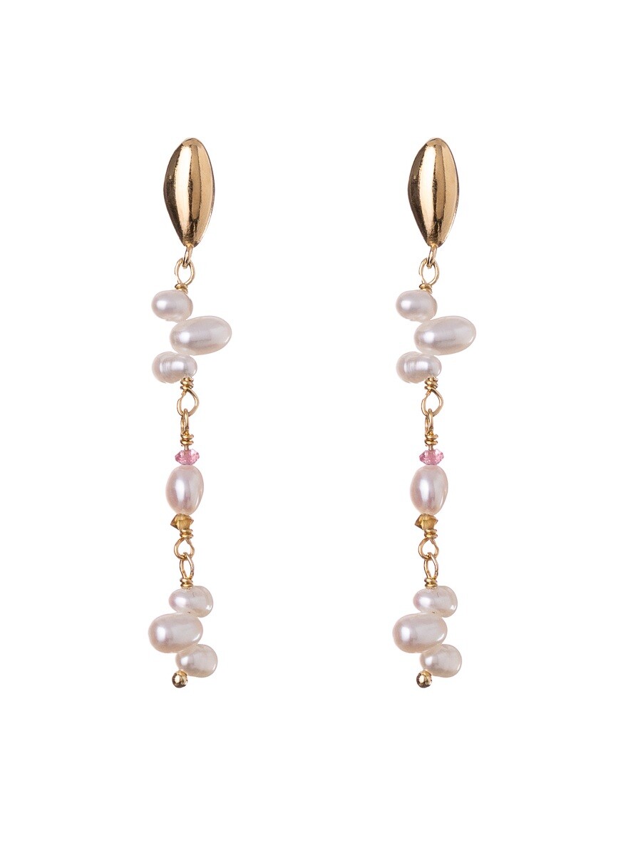 Alisia Visiace pozlátené náušnice s perlami a turmalínom AL4660.01.000