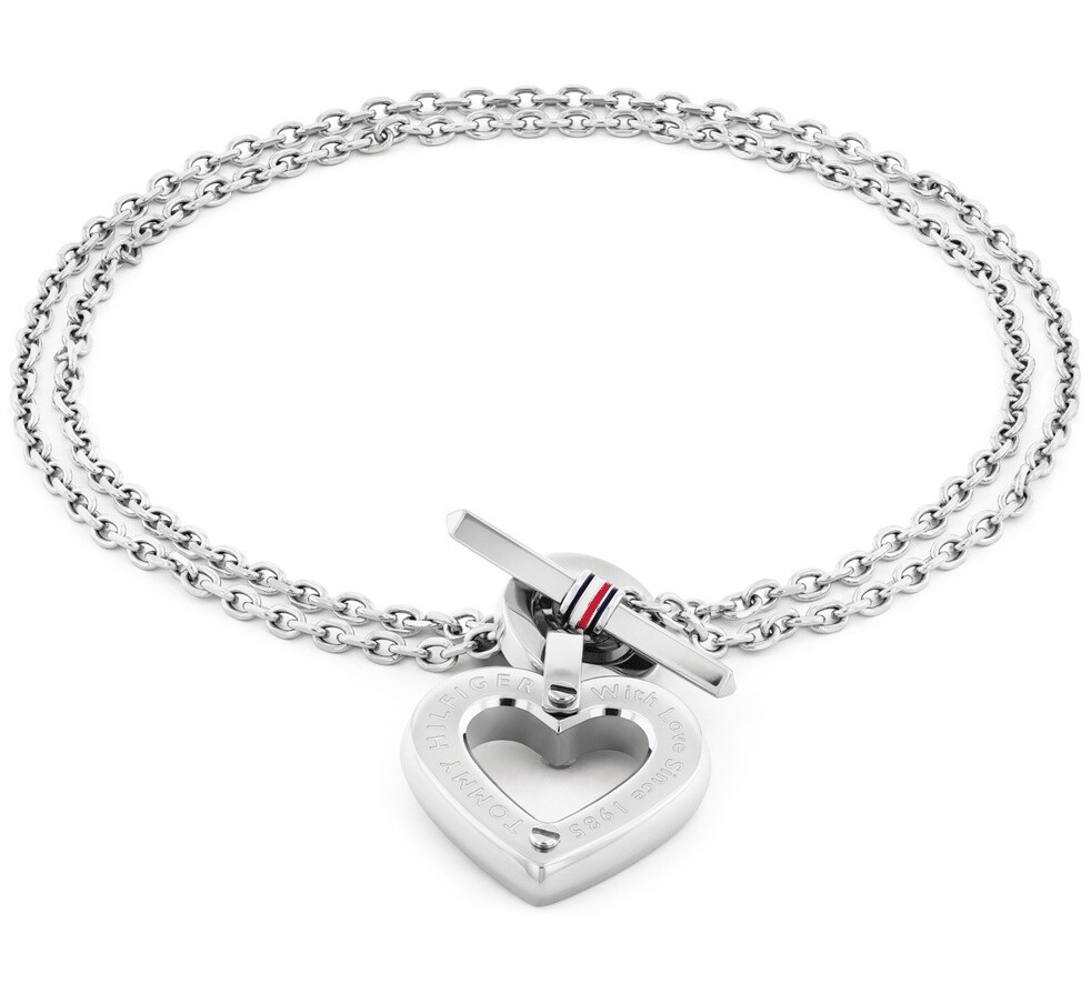 Tommy Hilfiger Úchvatný oceľový náramok so srdiečkom Toggle Heart 2780969