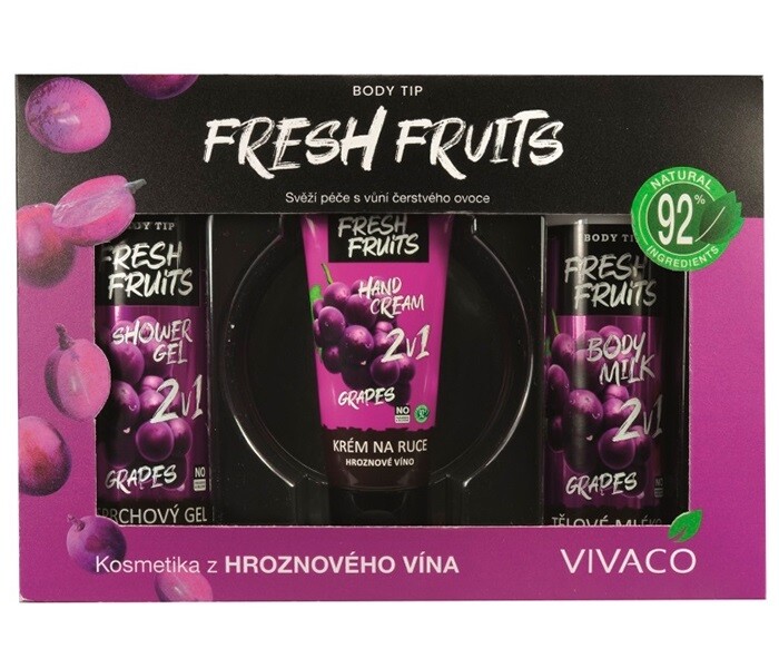 Vivaco Darčeková kazeta kozmetiky s hroznovým vínom