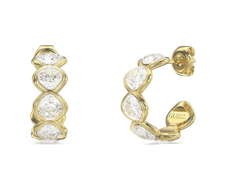 Guess Trblietavé kruhové náušnice s kryštálmi Mamounia JUBE05318JWYGT/U