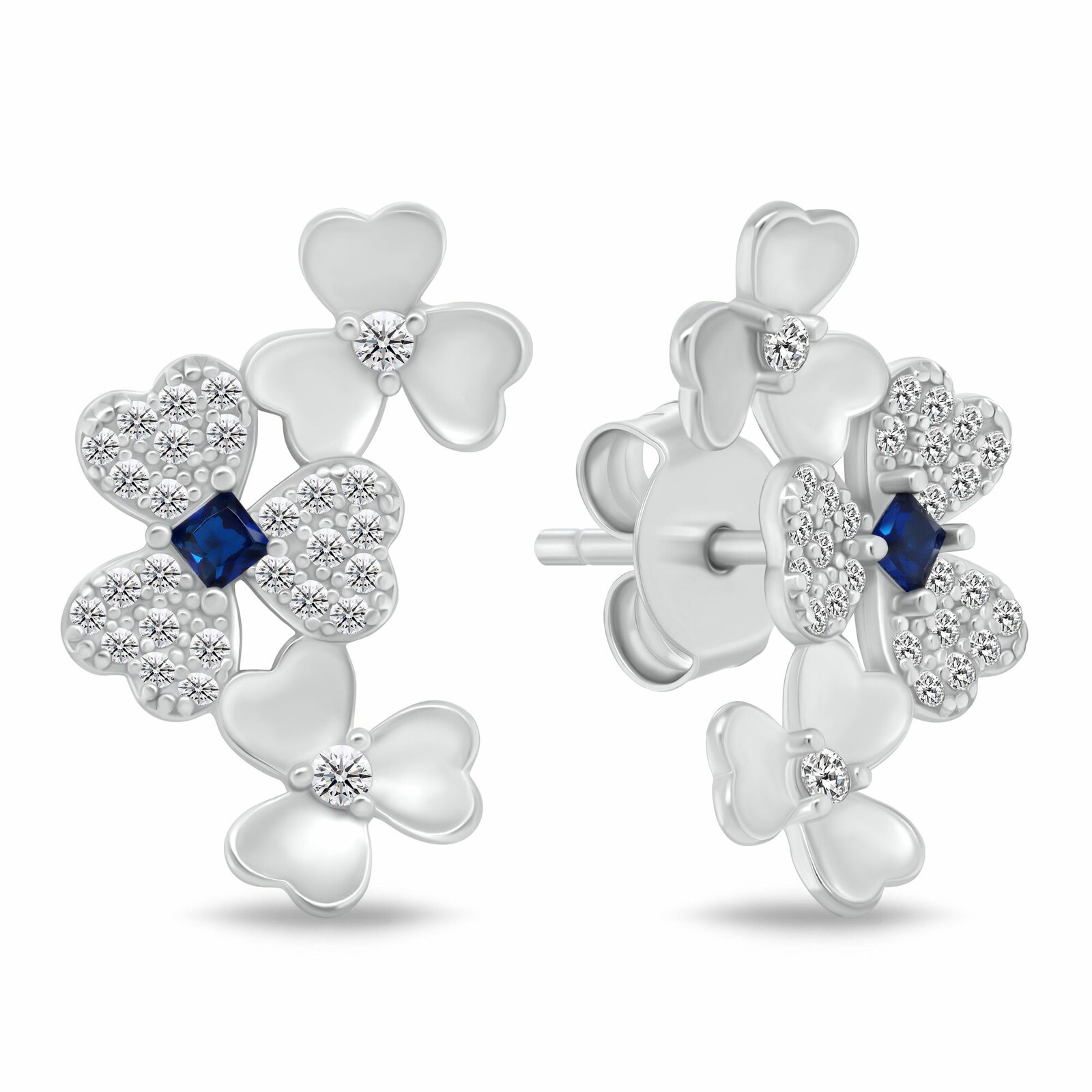 Brilio Silver Strieborné náušnice so štvorlístkami pre šťastie EA1209WB