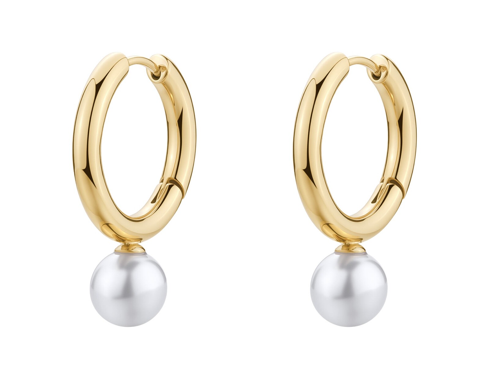 Brosway Pôvabné pozlátené kruhy so syntetickou perlou Perfect BPC63