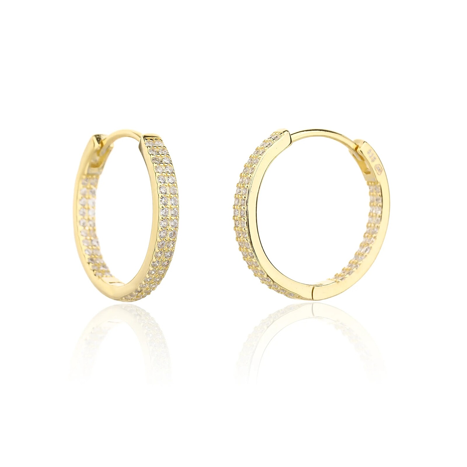 JVD Blyštivé kruhové náušnice so zirkónmi SVLE3376XJ6GO00