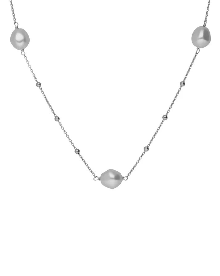 Victoria Cruz Dlhý strieborný náhrdelník so syntetickými perlami Sera A5566-00HG