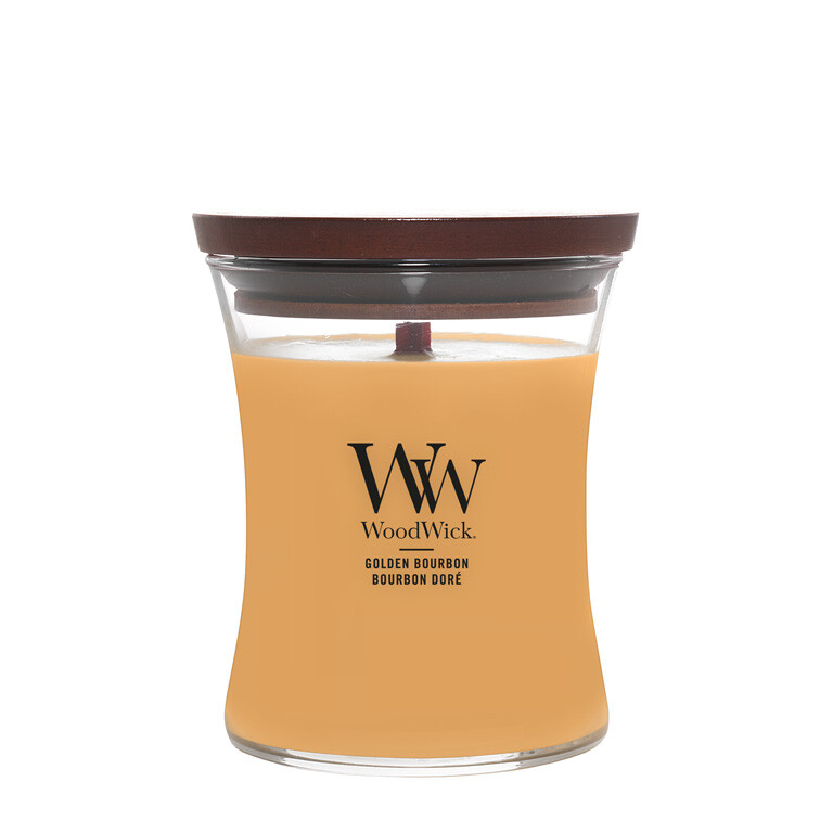 WoodWick Vonná sviečka váza stredná Golden Bourbon 275 g