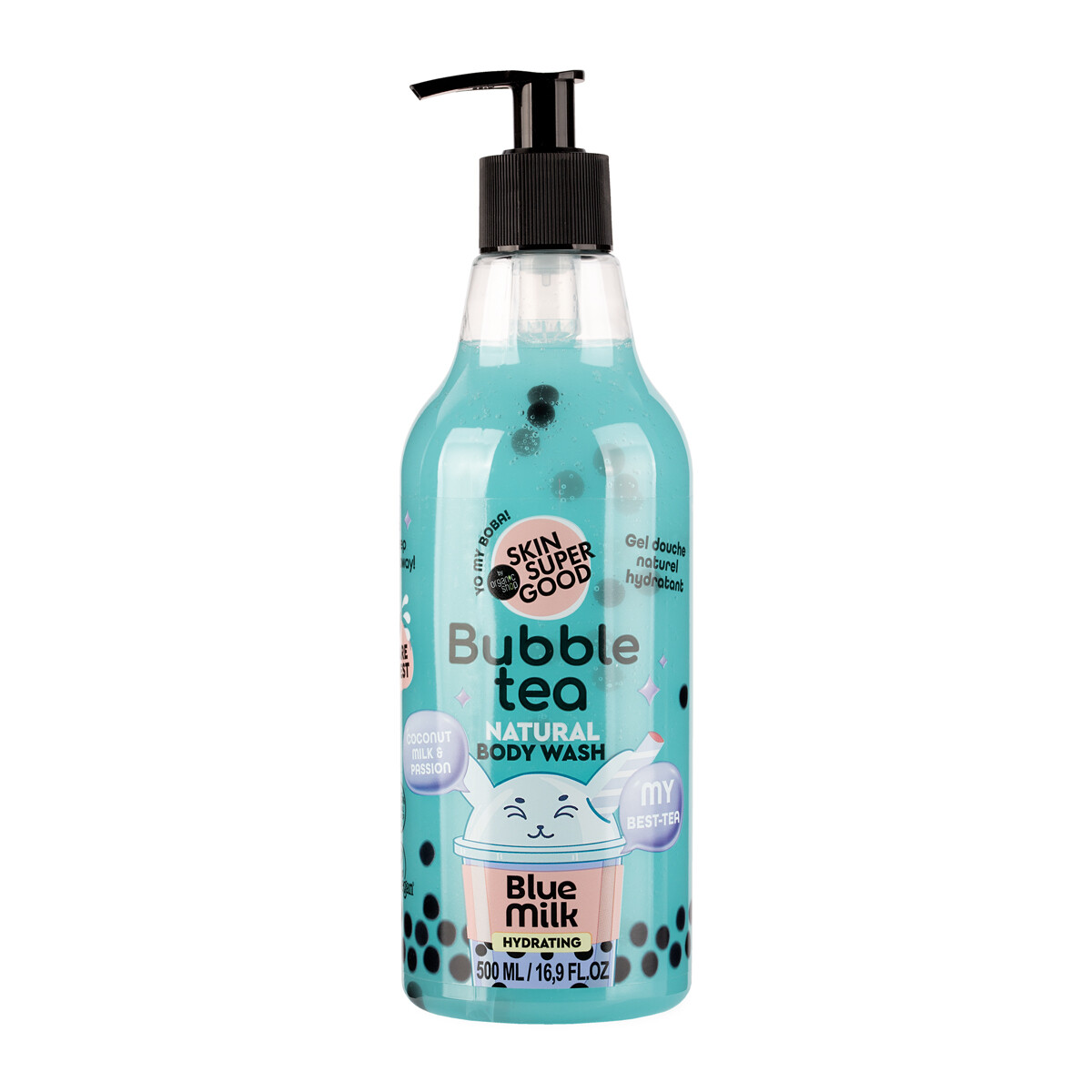 Organic Shop Hydratačný sprchový gél Bubble Tea Blue Milk (Body Wash) 500 ml
