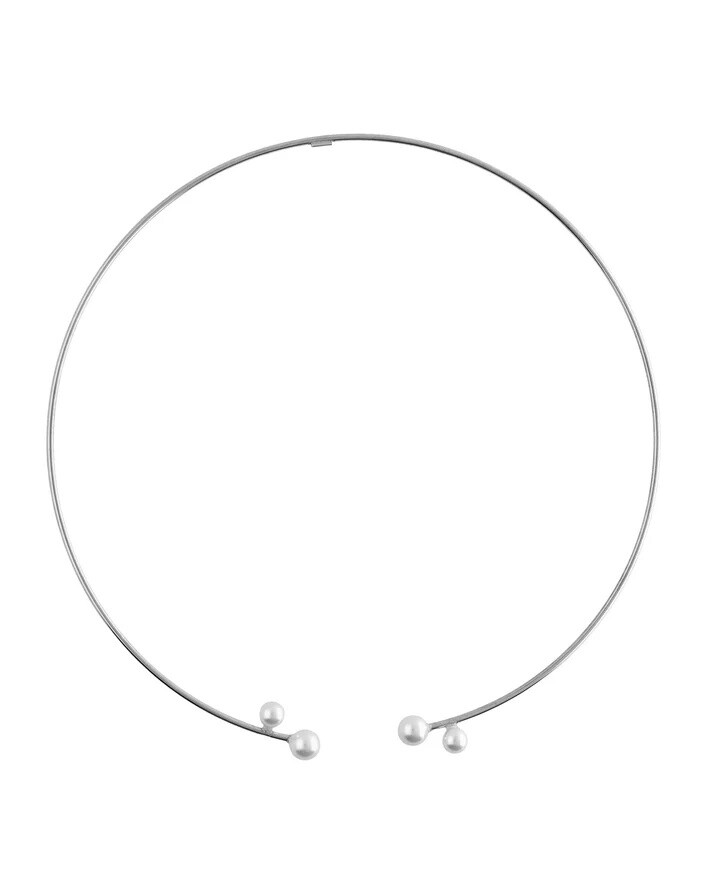 Victoria Cruz Pevný strieborný náhrdelník s perlami Sera A5557-00HG