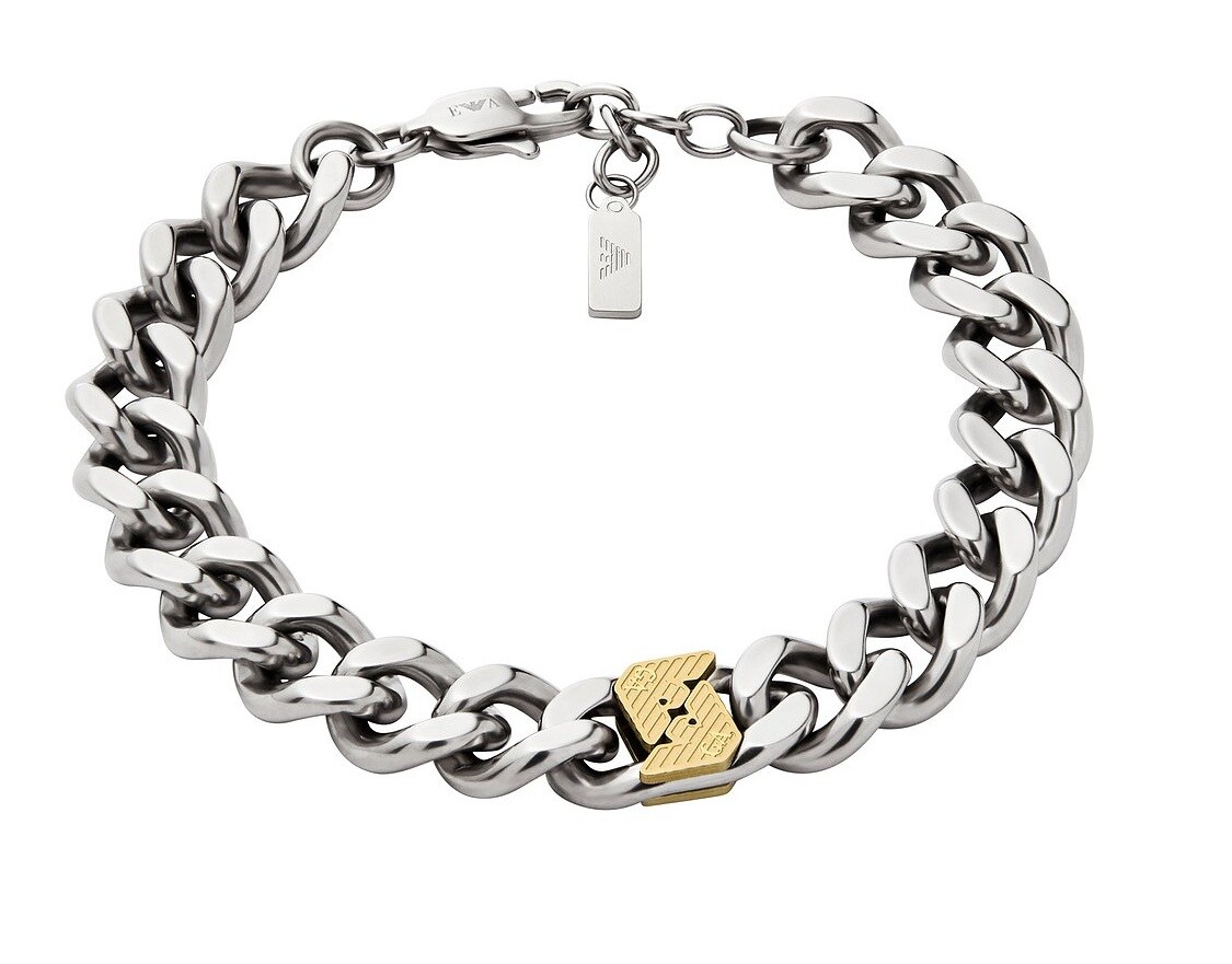 Emporio Armani Masívny bicolor náramok pre mužov EGS3186040