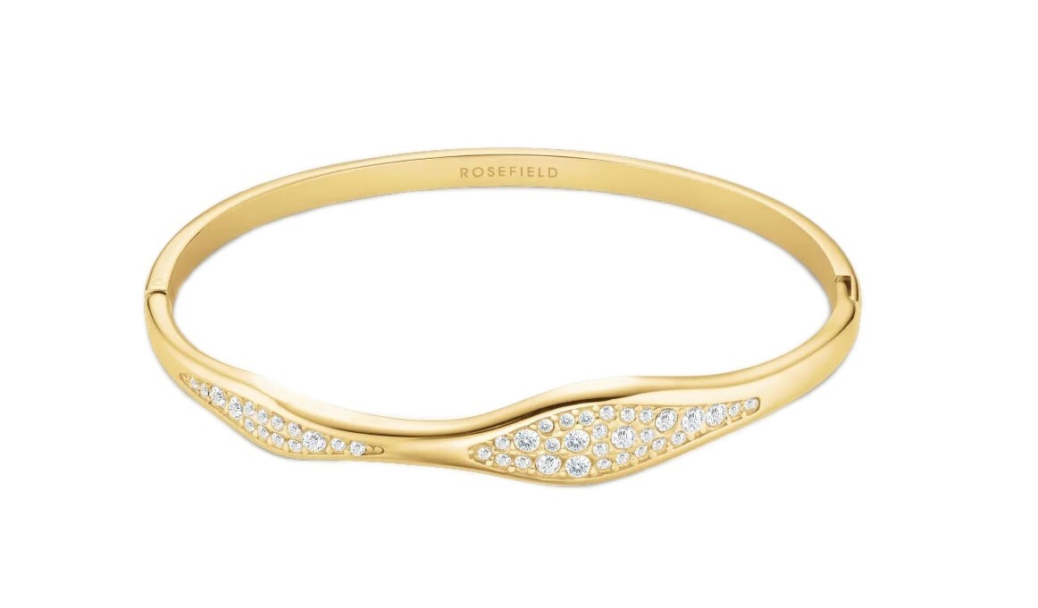 Rosefield Trblietavý pevný náramok s kryštálmi Pavé JBPWG-J1235