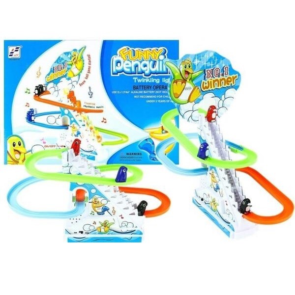 Tučniaci na pohyblivých schodoch