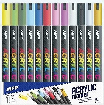 MFP akrylové 4 mm, sada 12 ks